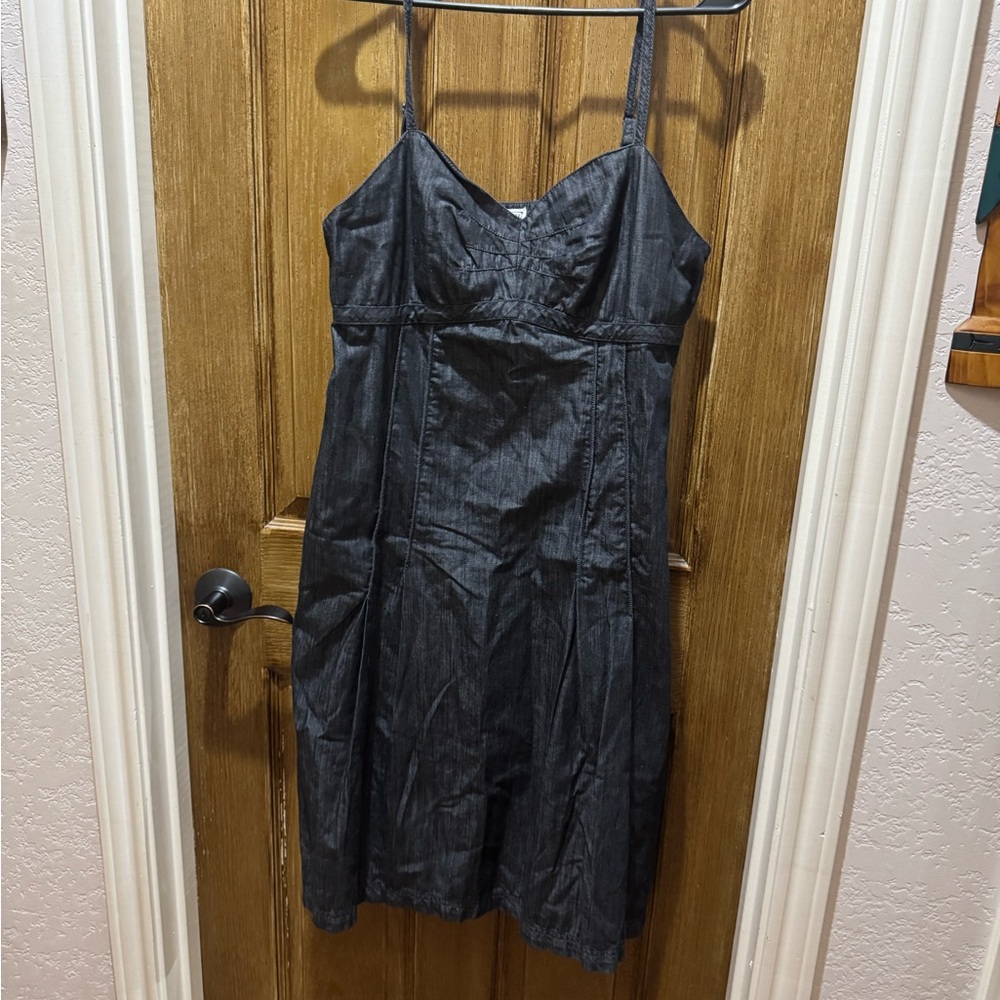 Converse Black Denim Midi Sundress with Spaghetti Straps